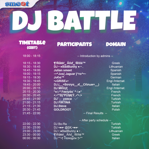 DJ Schedule
